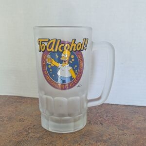 The Simpsons Frosted Glass Beer Mug with Homer Graphics
